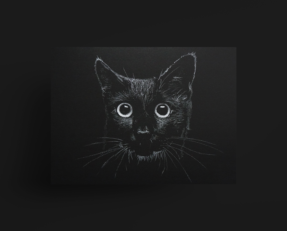 Black paper drawings